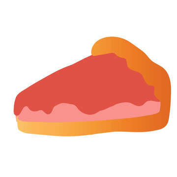 Strawberry cheesecake vector illustration featuring a creamy cheesecake topped with fresh strawberries and glossy strawberry sauce. Clean and modern dessert design isolated on a white background, perf