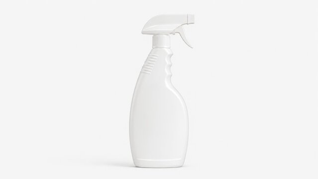 Blank White Plastic Spray Bottle Mockup Isolated on Clean Background