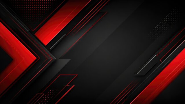 Modern Black and Red Geometric Abstract Technology Background with Copy Space