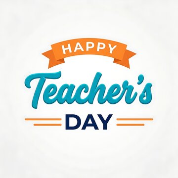 Happy teachers day greeting card illustration with typography