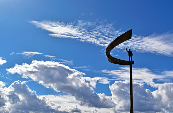 BRASILIA, FEDERAL DISTRICT, BRAZIL - January 13, 2026: JK Memorial and sky with clouds