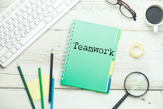 teamwork text on paper