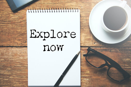 Modern black button with explore now