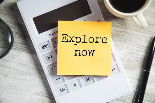 Modern black button with explore now