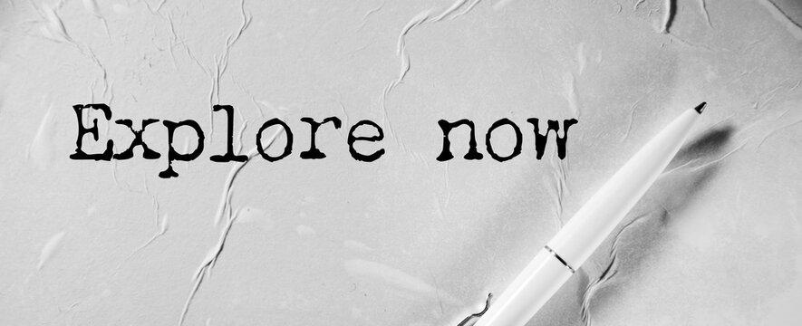 Modern black button with explore now