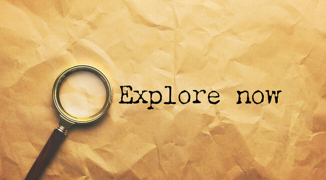 Modern black button with explore now