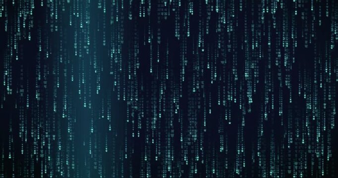 Devanagari characters fall in a dense code storm animation with deep tunnel parallax and soft neon glow.