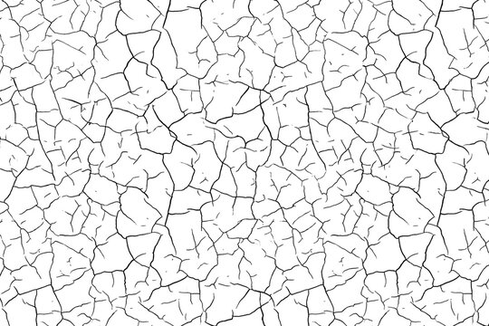Seamless cracked earth texture pattern, dry ground surface vector isolated on transparent background