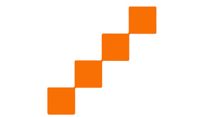 Fototapeta premium Abstract composition of orange squares arranged in ascending diagonal line with geometric diagonal abstract ascending minimalist composition progress structure arrangement business