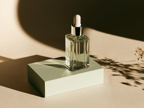 blank minimalist glass dropper bottle