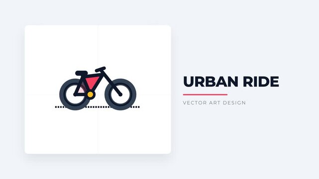 2D flat vector illustration design of a minimalist mountain bike for urban transportation and healthy lifestyle cycling activity