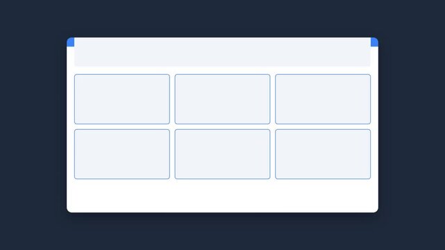 Minimalist 2D Flat Web Design Creation Layout with Empty Content Blocks for UI UX Wireframe Prototyping and Website Interface Planning