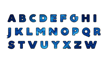 Full alphabet set featuring rich deep blue nebula and starry sky texture alphabet typography astronomy creative © MDfardous
