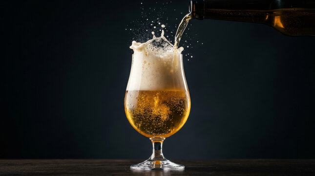 Fresh Beer Pour with Foam