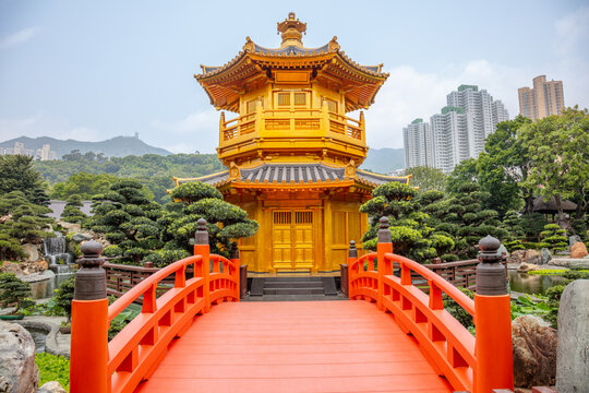 Golden Pavilion at Nan Lian Garden in Hong Kong