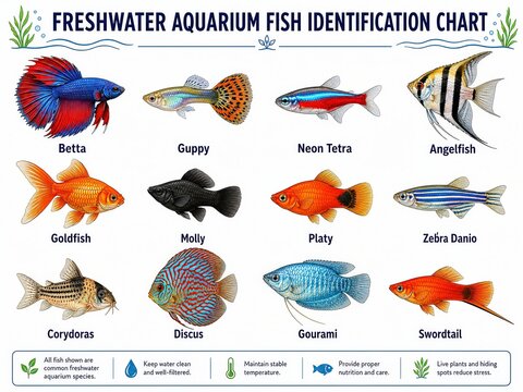 Freshwater Aquarium Fish Identification Chart - Guide to Common Species
