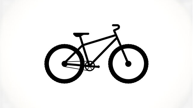 Black mountain bike silhouette icon design