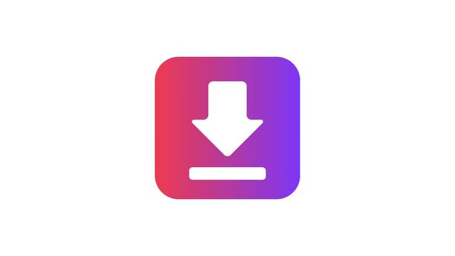 Modern digital download button icon representing data transfer and file acquisition, a sleek visual concept for web and app interfaces and technology applications