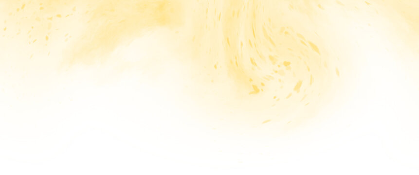 Abstract yellow watercolor paint splash, texture for graphic design, Transparent background