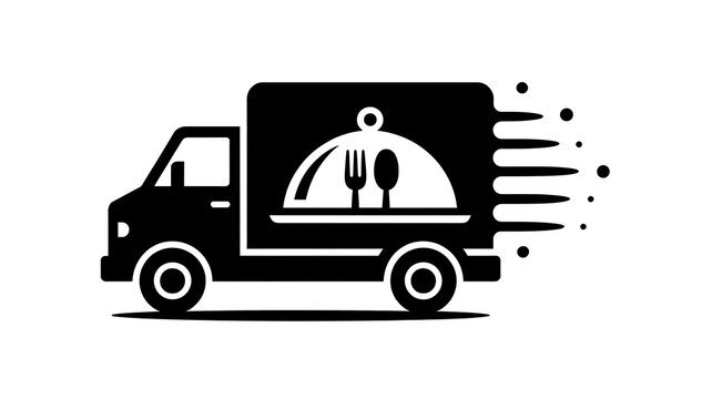 Fast food delivery truck icon symbol