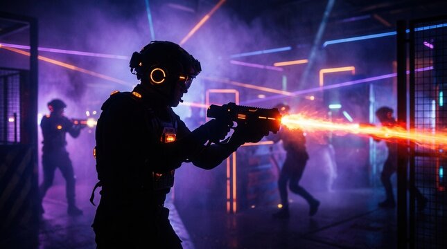 In the Antimatter Arena, guests use beams of antimatter instead of traditional lasers to challenge family and friends.