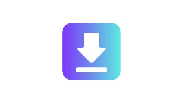 Modern gradient download icon for user interface design representing data transfer and digital content acquisition, illustrating the download concept with style and clarity