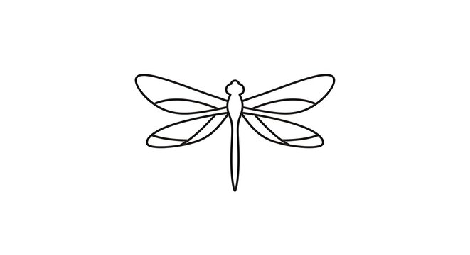 line art logo of a Dragonfly elegant and modern vector style