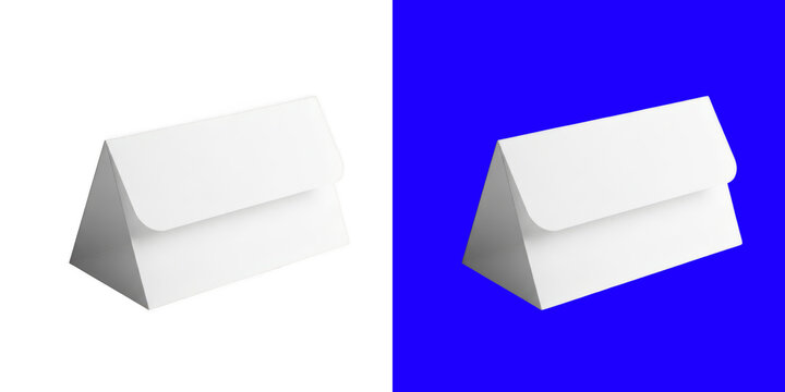 Blank white paper table tent card mockup for restaurant menu or promotional display on a flat surface for business branding
