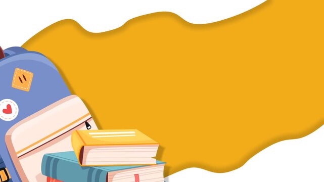 Back to School Background with Backpack and Books for Education Concept.