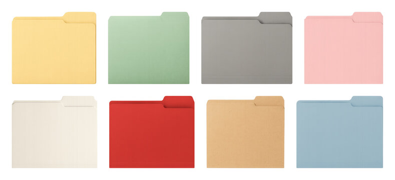 PNG Colorful file folders organized neatly on transparent background