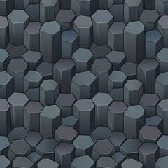 Fototapeta premium Abstract 3D Hexagonal Pattern Background with Dark Grey Geometric Pillars