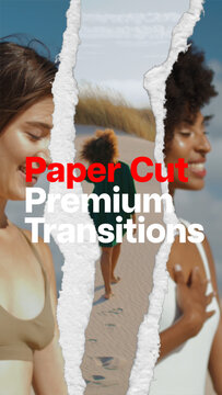 Premium Transitions Paper Cut VERTICAL &ndash; Creative Paper Cutout Transitions, Layered Craft Animation and Handmade Paper Effects for Video Editing