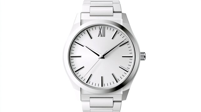 Modern Luxury White Wristwatch Clean Design for Men