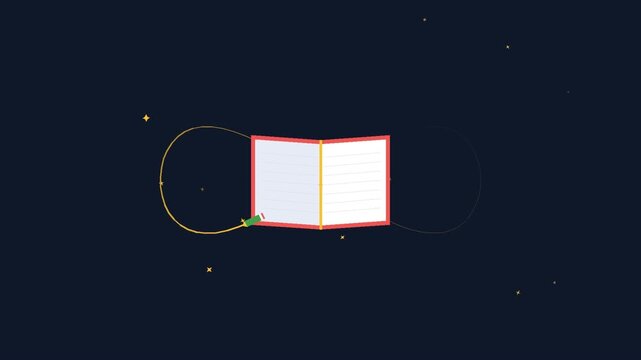 Space-themed animated vector video a guide to life
