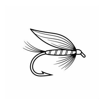 Classic winged fly fishing lure with hackle and hook