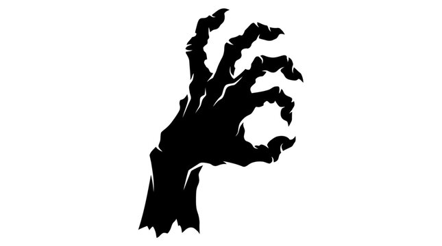 Halloween Scary Zombie Hand Claw Silhouette. Halloween Horror Monster Graphic. Creepy Dead Hand Icon Design Element vactor