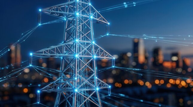 AI-powered system optimizing smart grid management, load balancing, and real-time power distribution for reliable energy networks