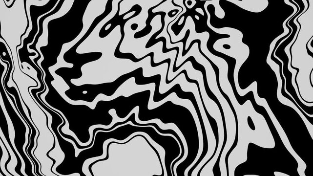 Black and white abstract animated psychedelic trippy energetic hypnotic visual background 4k	seamless loop