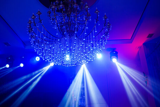 Colorful light show at luxury event celebration, vibrant night party and entertainment concert concept