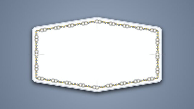 Elegant pearl frame with gold and diamond border