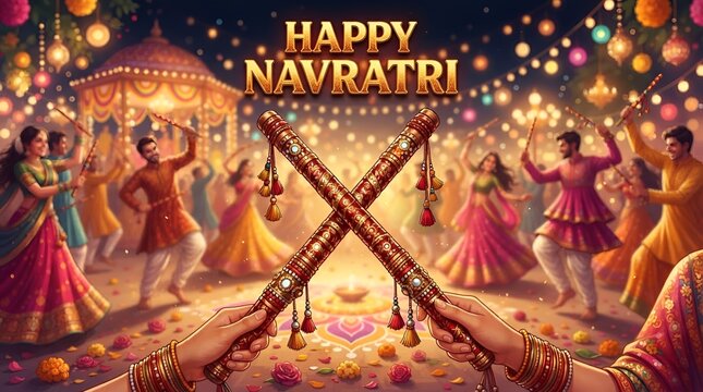 Happy Navratri Dandiya Celebration