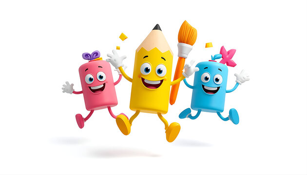 Cute Cartoon School Supplies