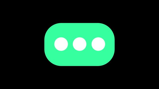 Green Typing Indicator With Three White Dots Animated Chat Message Loading Interface 4k animation video