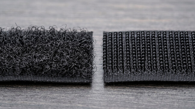 Hook and loop fastener strips hook and loop sides.