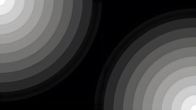 Abstract background with two overlapping circular light patterns in shades of gray and black for modern graphic design and digital media projects