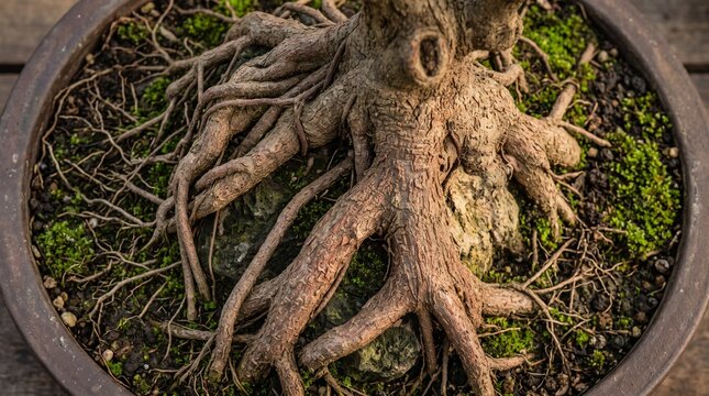 Bonsai tree roots