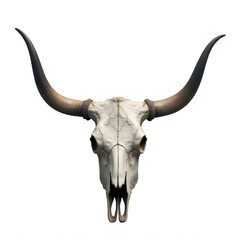 Fototapeta premium Cow Skull With Halftone Effect Against Black Background