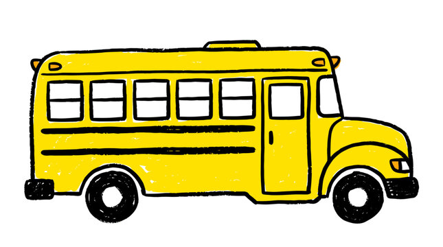 Yellow school bus vector illustration with detailed features for kids and educational
