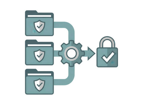 compliance document system clipart, secure approval workflow, isolated on white background