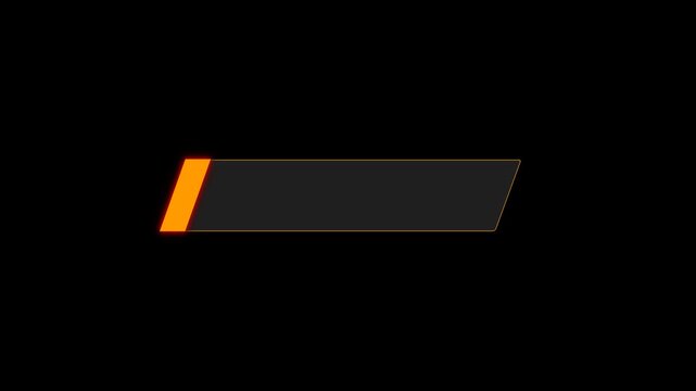 Modern glass lower third animation with orange accent for dynamic titles, presentations and broadcast videos. Professional overlay with alpha channel
